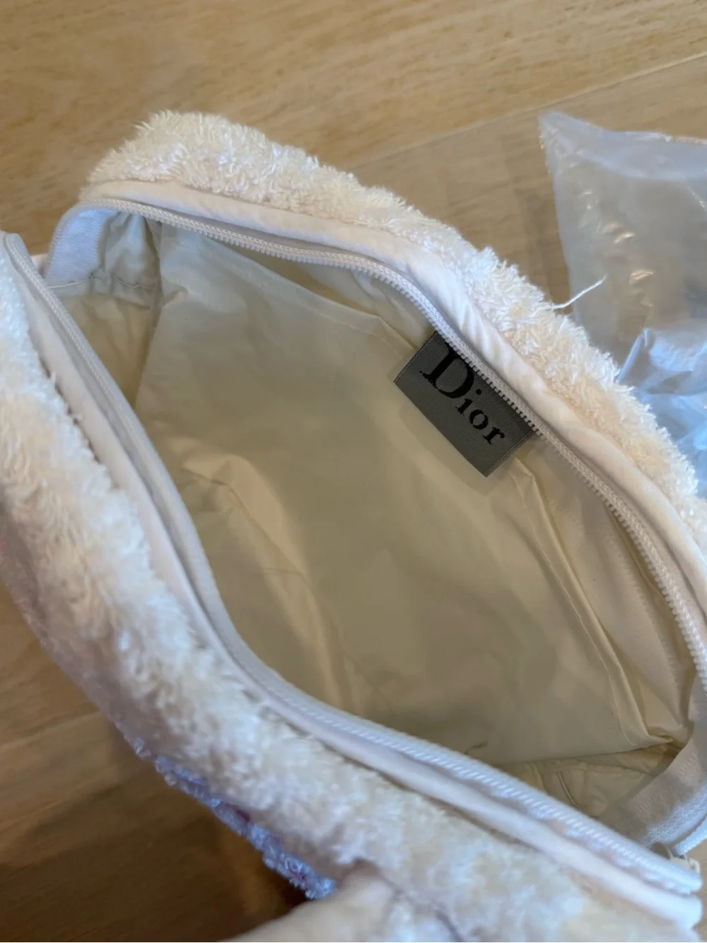 Vintage Dior White Terry Bag